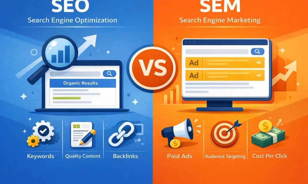 ما الفرق بين SEO وSEM